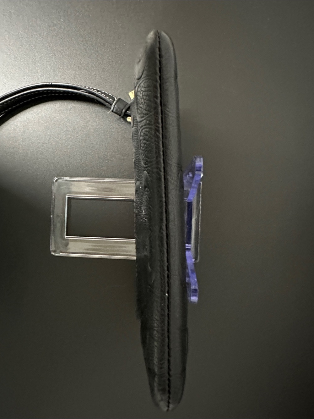 Coach Black Embossed Signature Wristlet with Gold Accent & Charm. Perfect - Picture 10 of 13